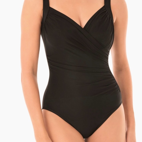 $180 Miraclesuit Sanibal Black One-Piece Swimsuit NWOT - Picture 4 of 8